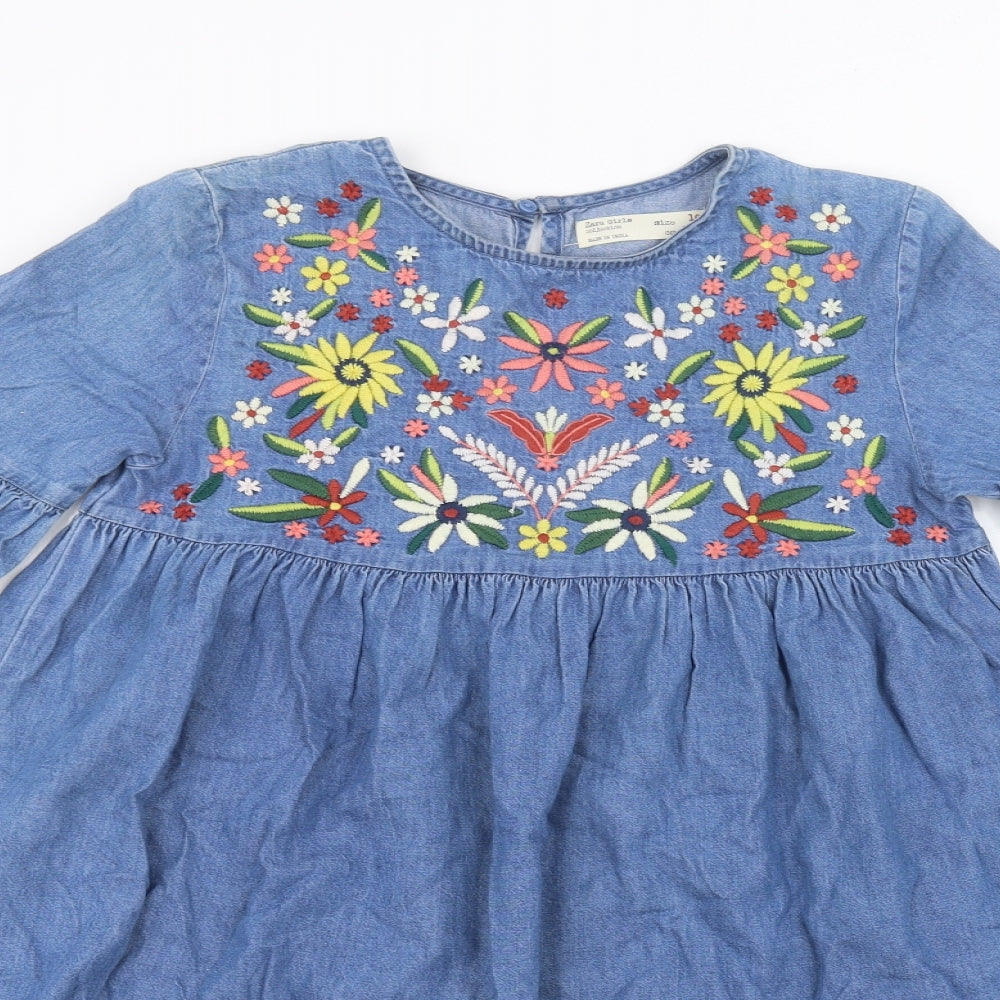 Zara Girls Blue  Denim A-Line  Size 10 Years