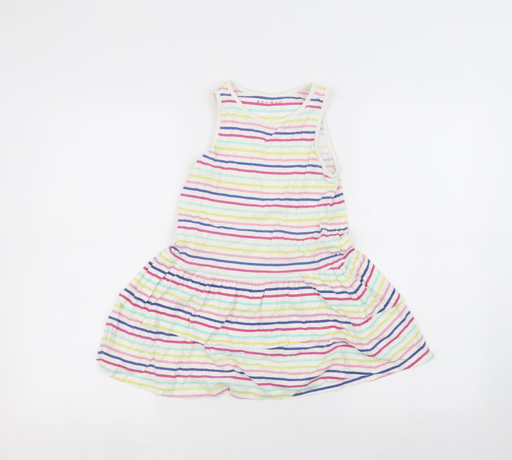 Nutmeg Girls White Striped  A-Line  Size 5-6 Years