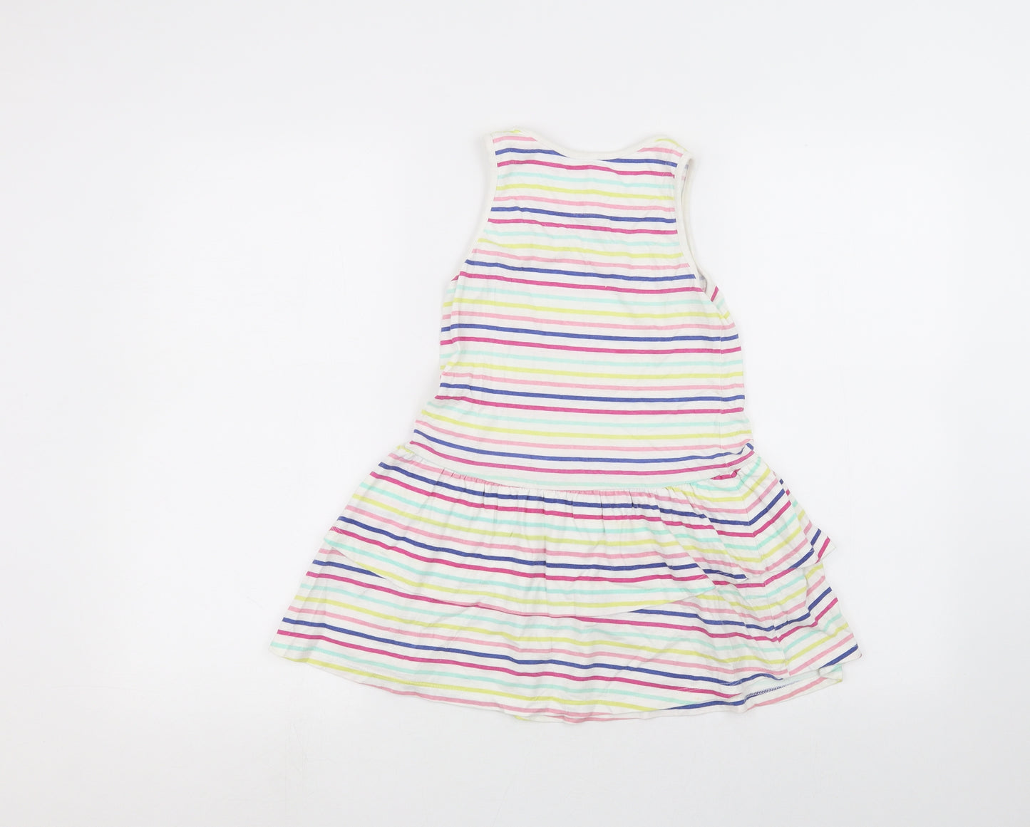 Nutmeg Girls White Striped  A-Line  Size 5-6 Years