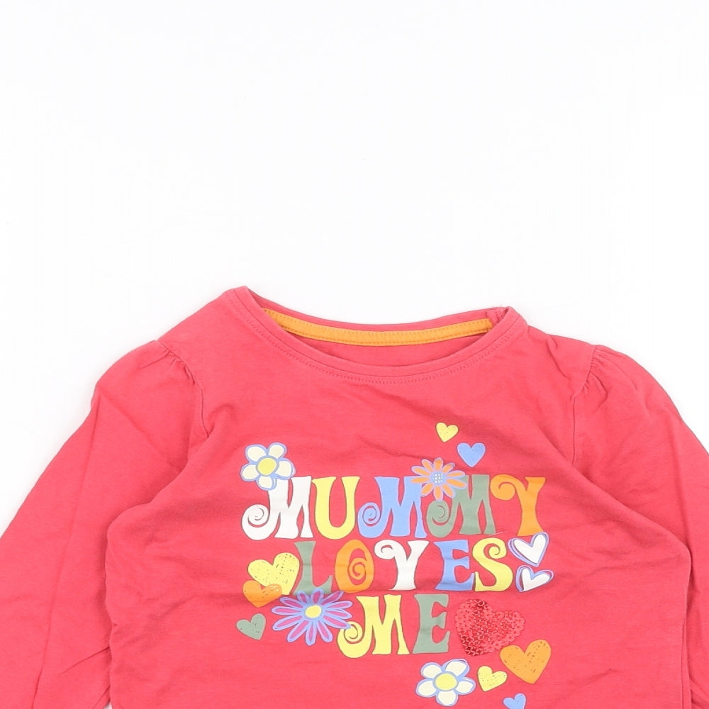 Mothercare Girls Pink   Basic T-Shirt Size 3-4 Years