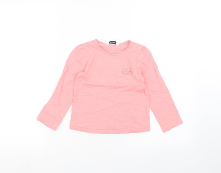 George Girls Pink Basic T-Shirt Size 3-4 Years