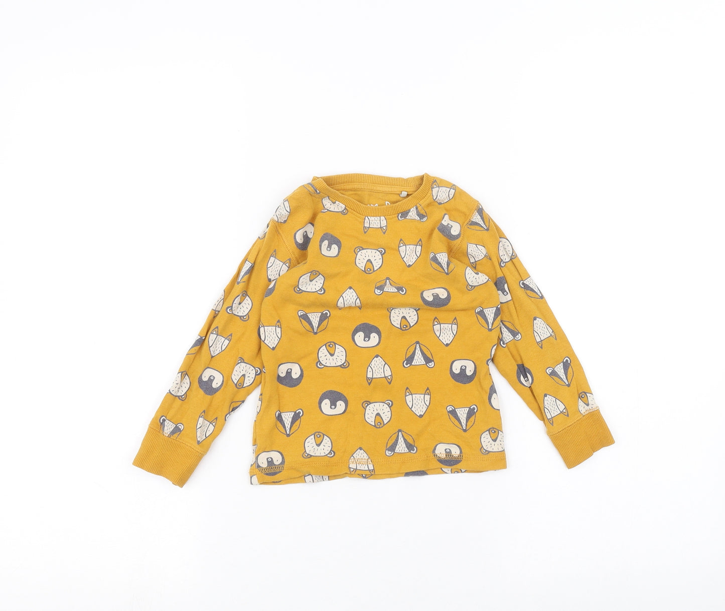 NEXT Girls Yellow   Basic T-Shirt Size 2-3 Years