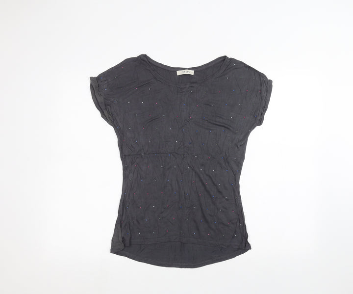 Oasis Womens Black Basic T-Shirt Size XS
