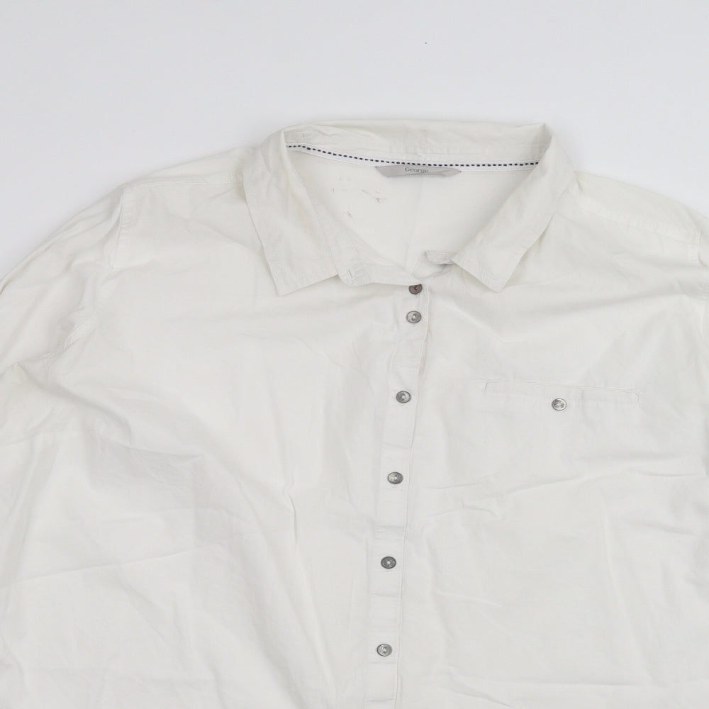George Womens White   Basic Button-Up Size 22