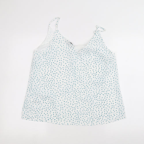 Primark Womens White Polka Dot  Basic Blouse Size 14