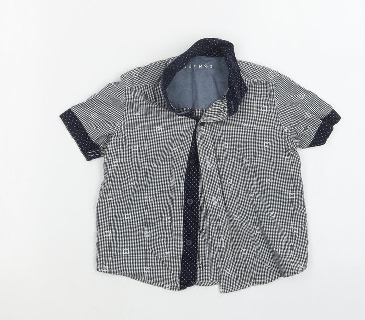 Nutmeg Boys Blue Check Basic Button-Up Size 18-24 Months