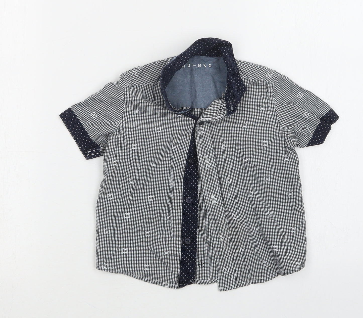 Nutmeg Boys Blue Check  Basic Button-Up Size 18-24 Months