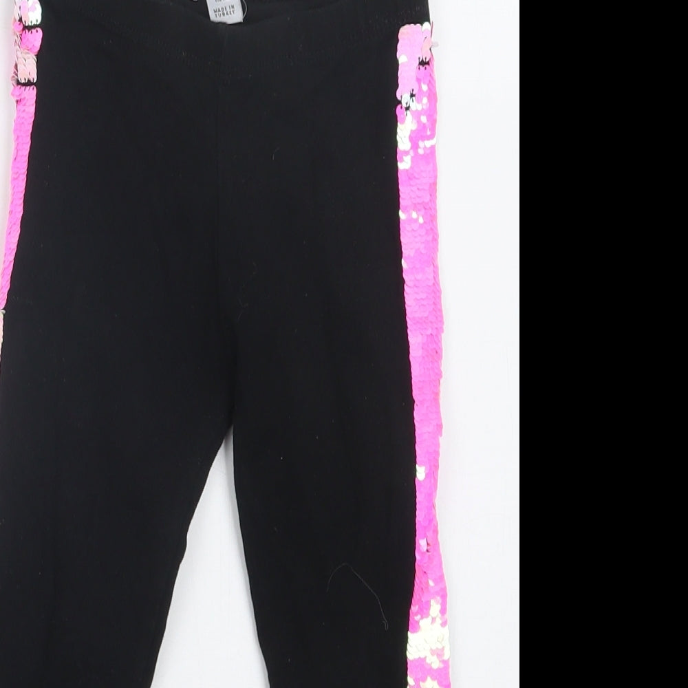 Primark Girls Black   Capri Trousers Size 4-5 Years