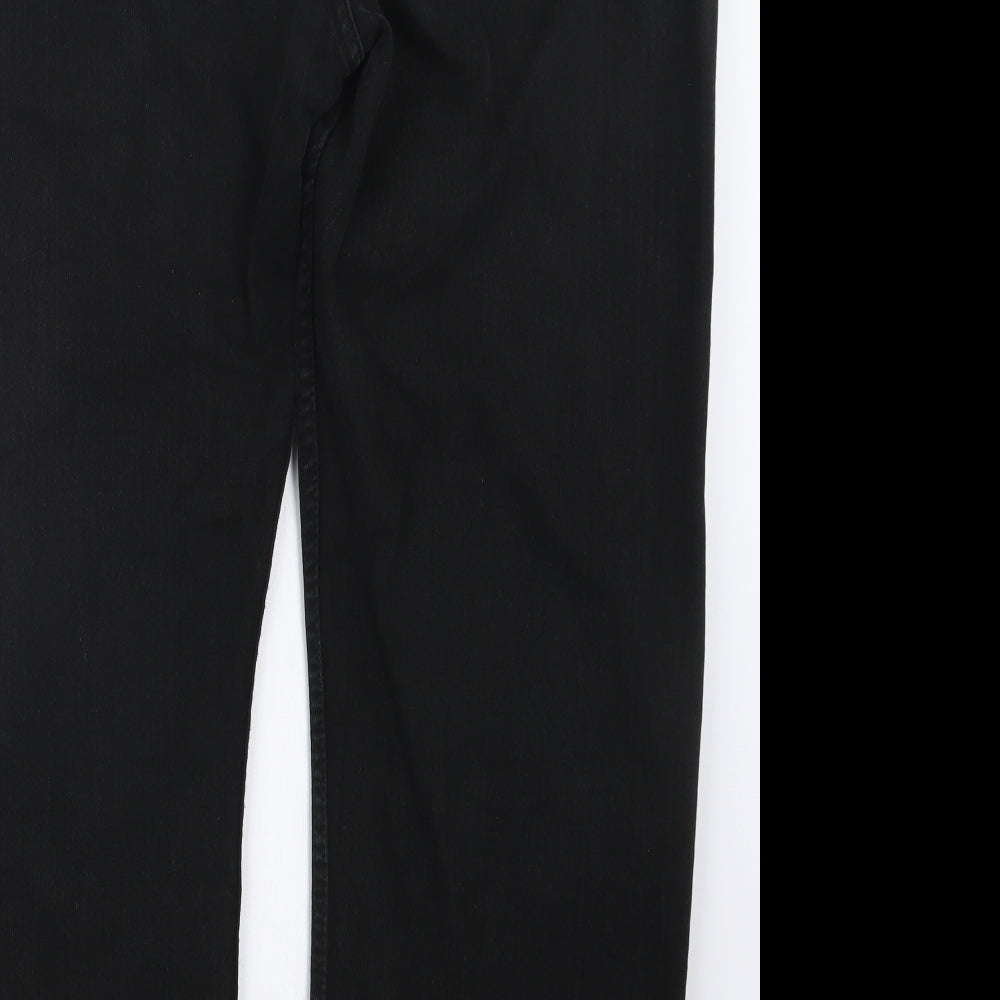Marks and Spencer Mens Black  Denim Straight Jeans Size 42 in L29 in