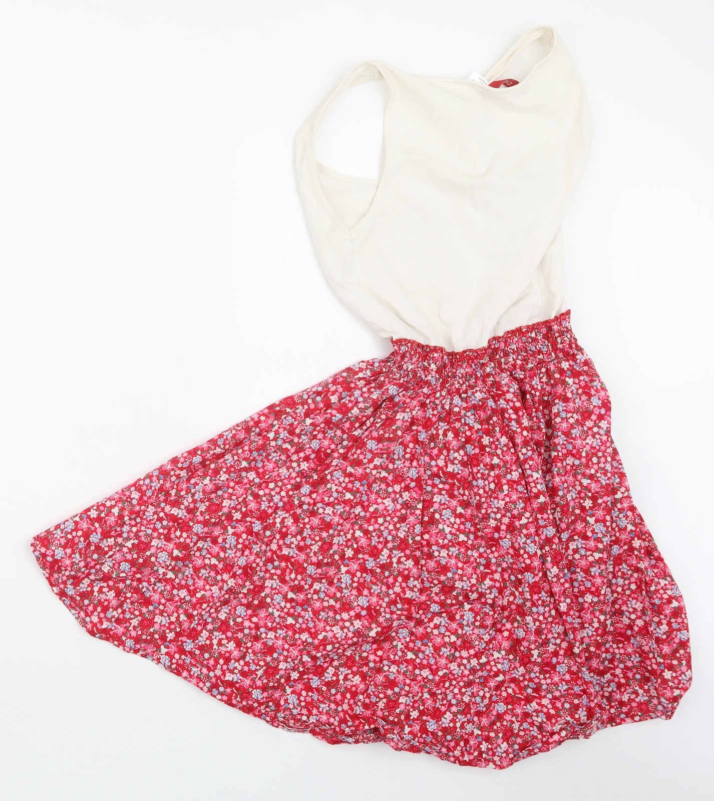H&M Womens Red Floral  T-Shirt Dress  Size 8