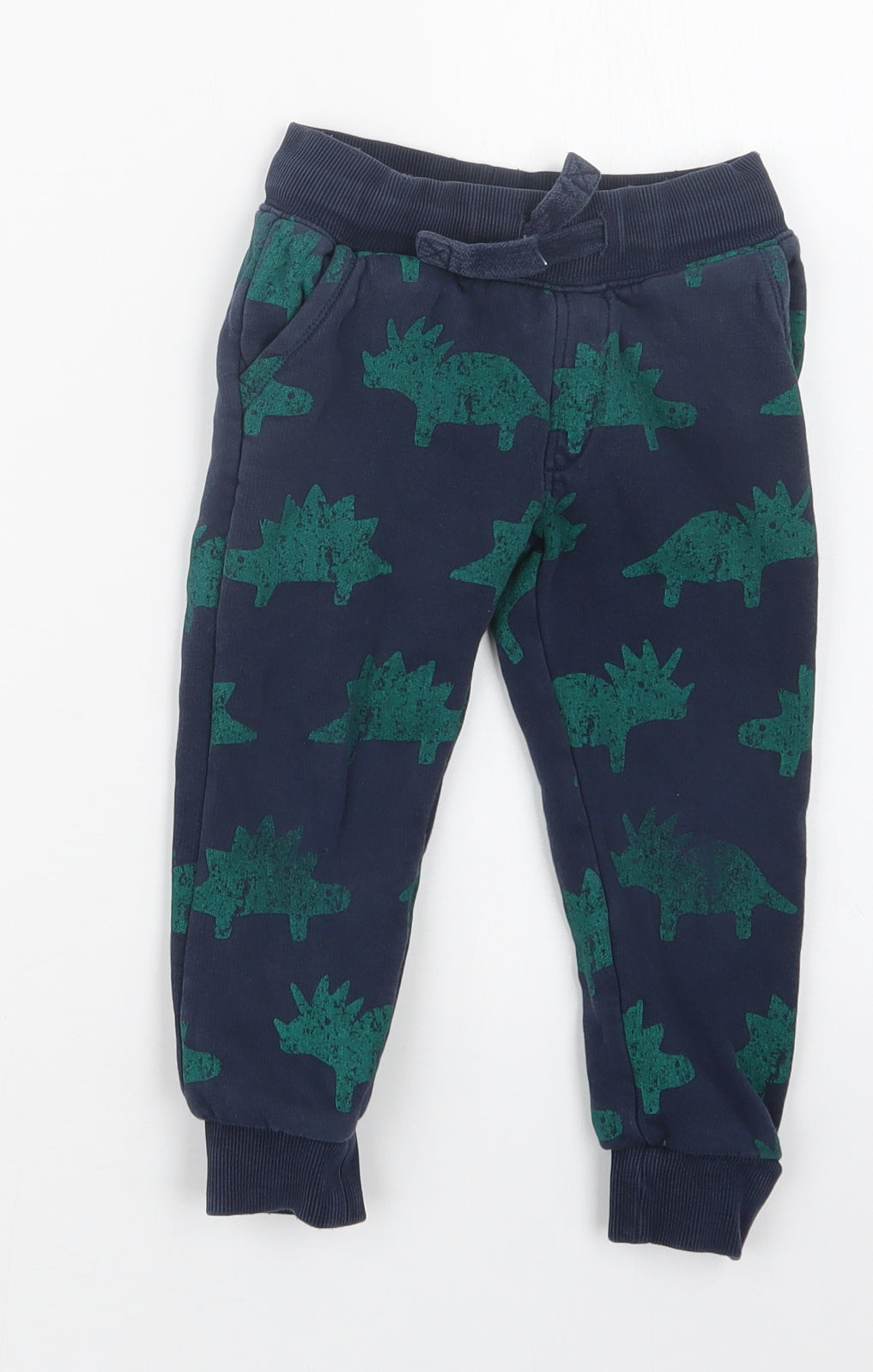 Marks and Spencer Boys Blue Geometric  Jogger Trousers Size 2-3 Years