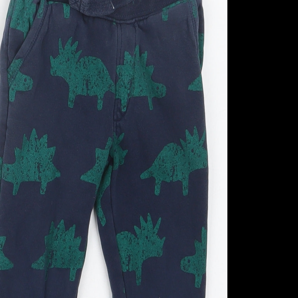Marks and Spencer Boys Blue Geometric  Jogger Trousers Size 2-3 Years