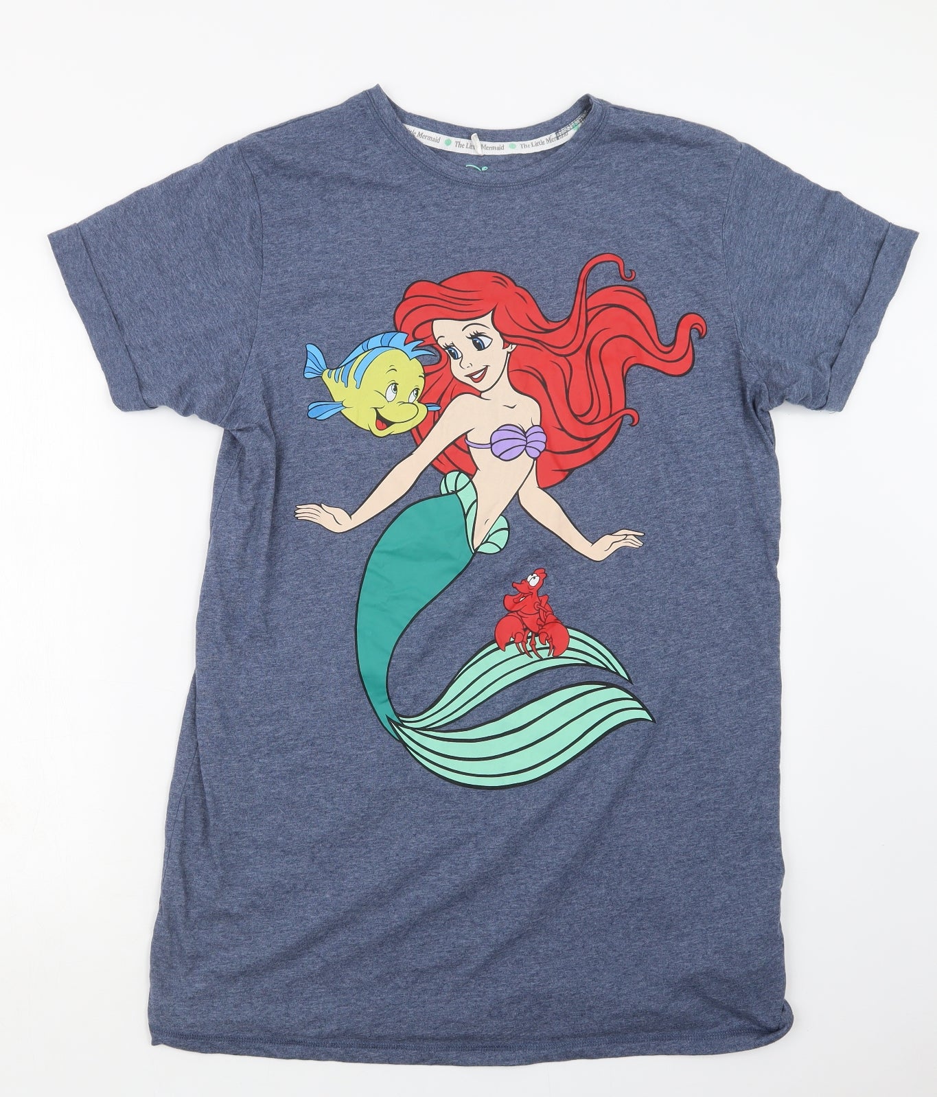 Primark Womens Blue   Basic T-Shirt Size 10  - The Little Mermaid