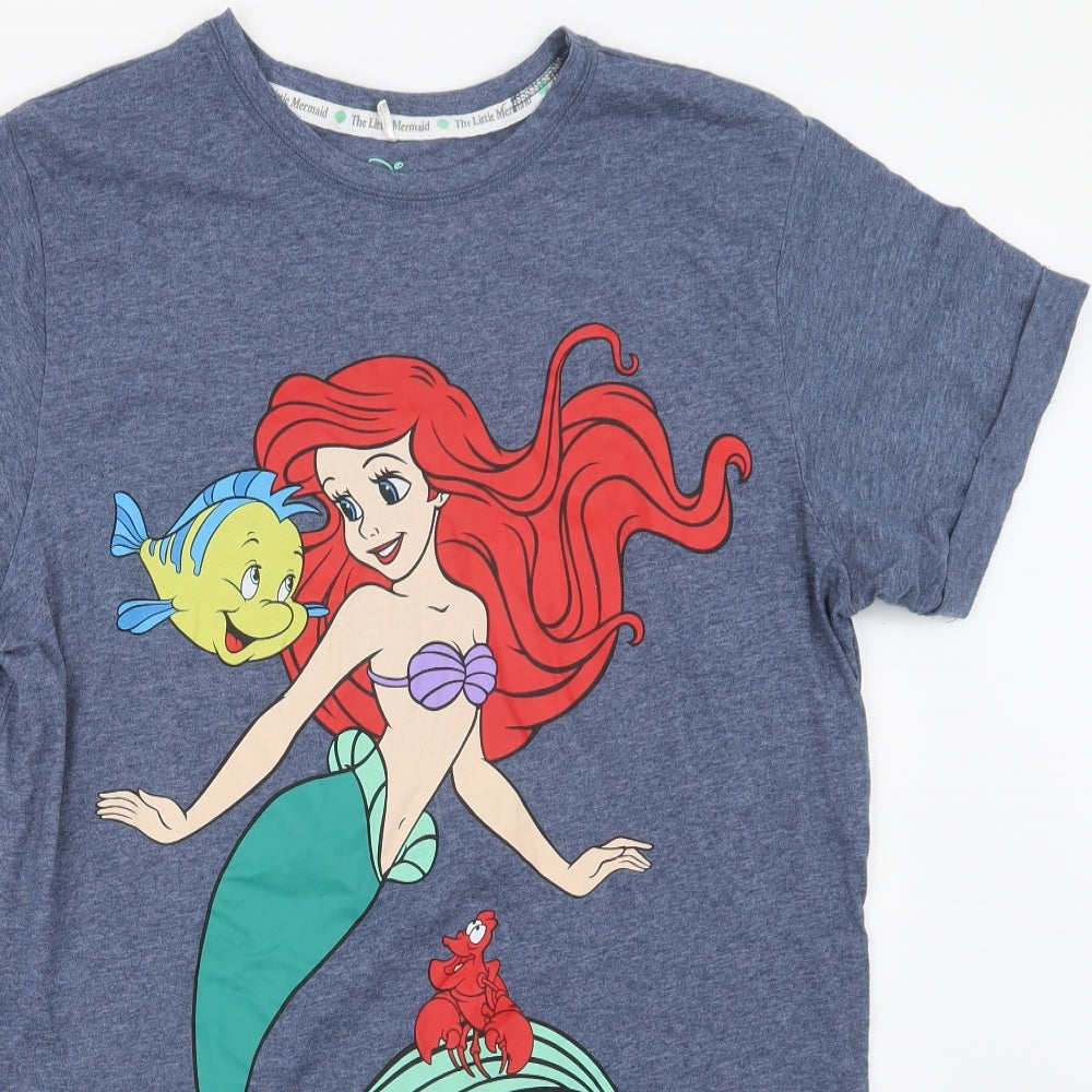 Primark Womens Blue   Basic T-Shirt Size 10  - The Little Mermaid