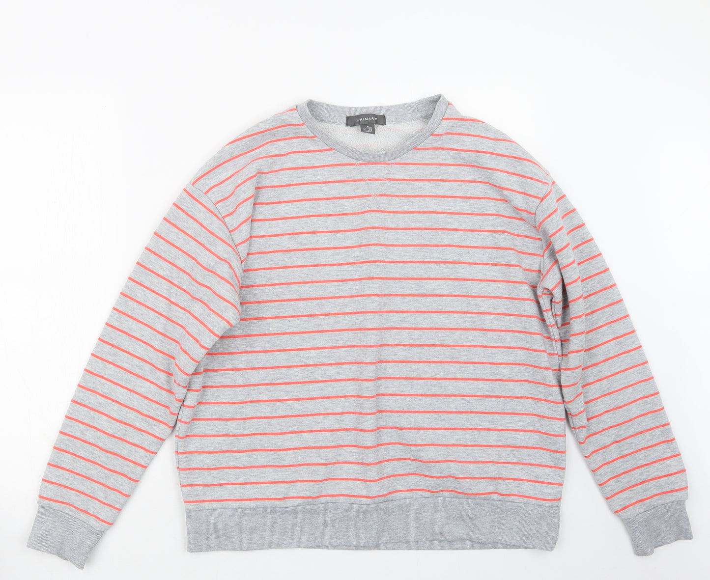 Primark Womens Grey Striped Knit Pullover Jumper Size 12