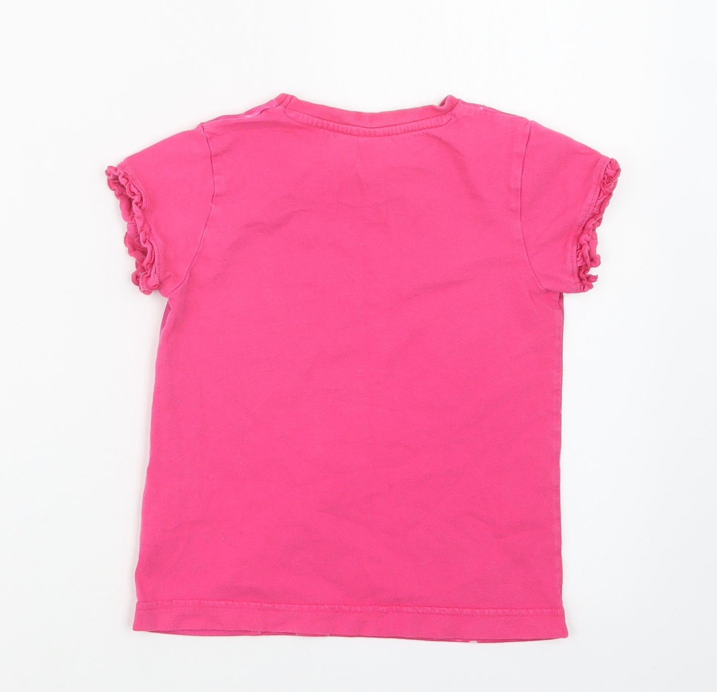 Matalan Girls Pink   Basic T-Shirt Size 7 Years  - Trolls