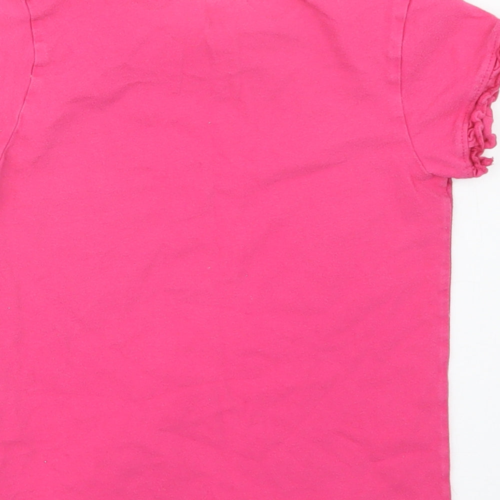Matalan Girls Pink   Basic T-Shirt Size 7 Years  - Trolls