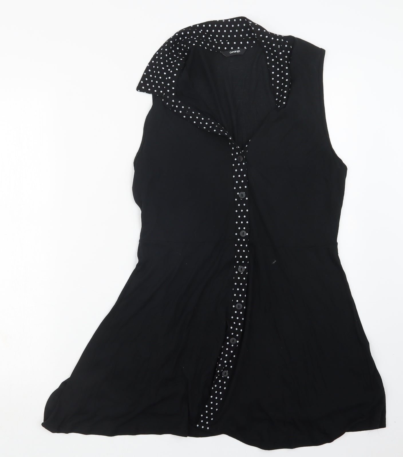 George Womens Black   Basic Button-Up Size 12