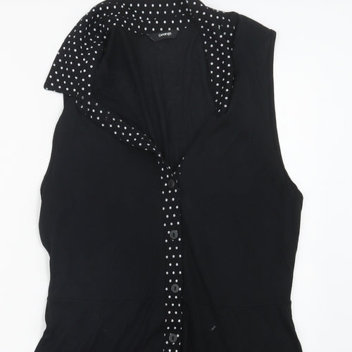 George Womens Black   Basic Button-Up Size 12