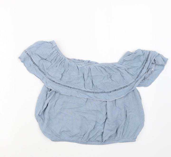 New Look Womens Blue   Cropped T-Shirt Size 14