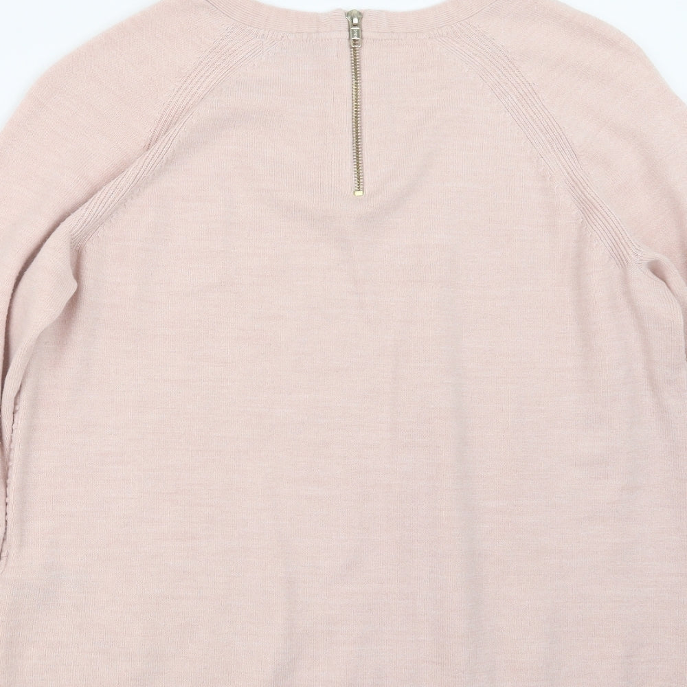 Per Una Womens Pink  Knit Pullover Jumper Size 14