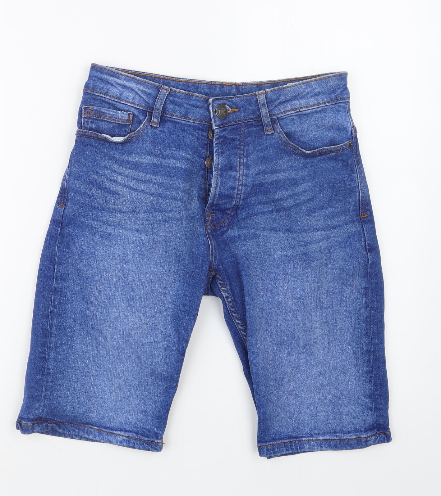 Denim Co. Mens Blue  Denim Cargo Shorts Size 28 in
