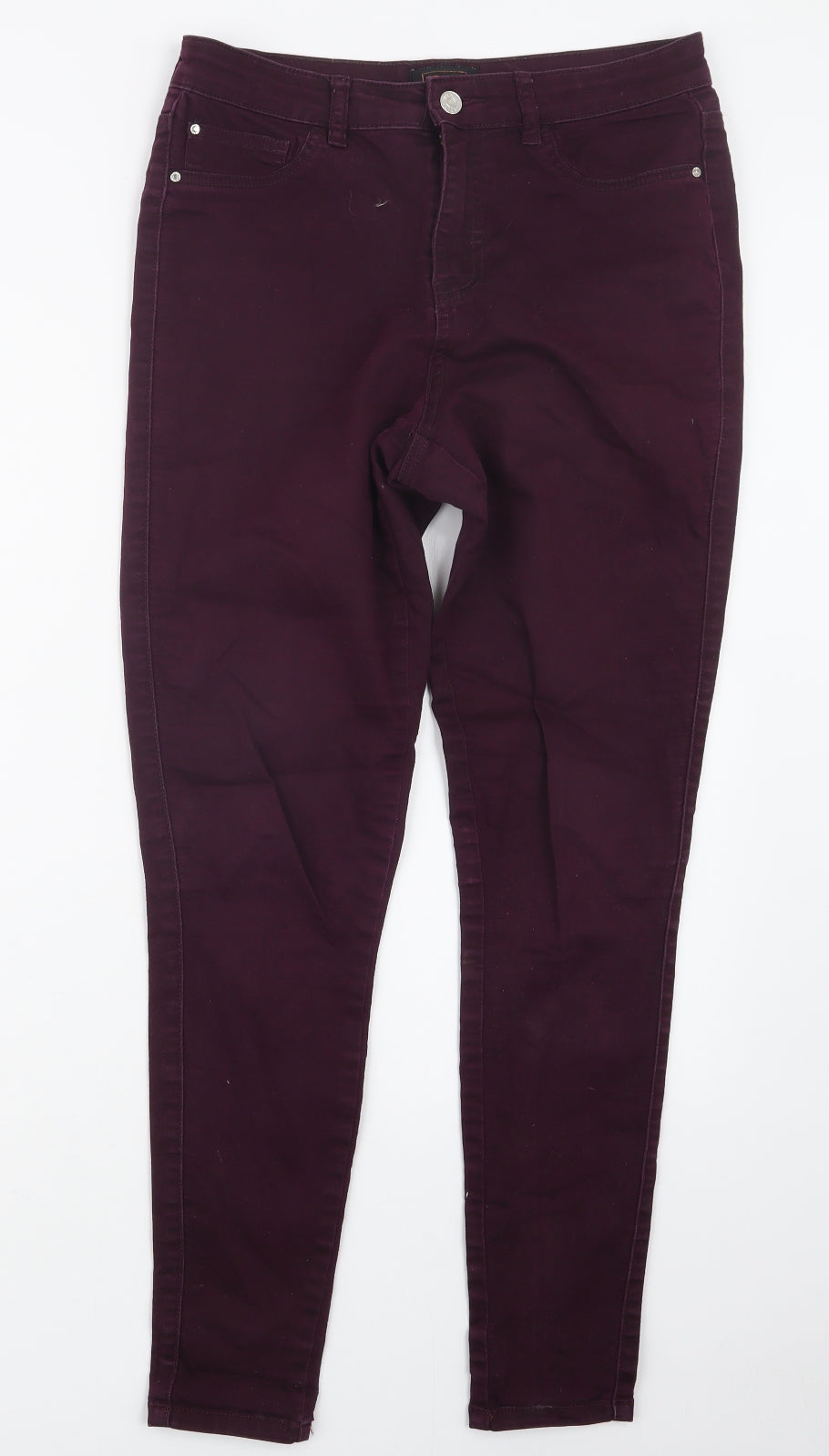 F&F Womens Purple  Denim Straight Jeans Size 10 L28 in