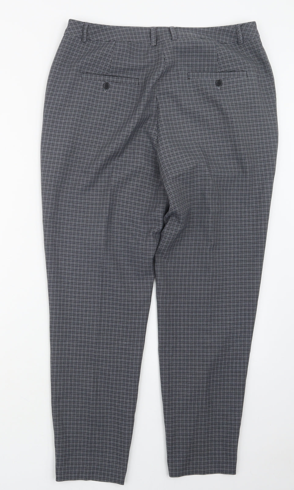 TU Womens Grey Houndstooth  Trousers  Size 12 L25 in