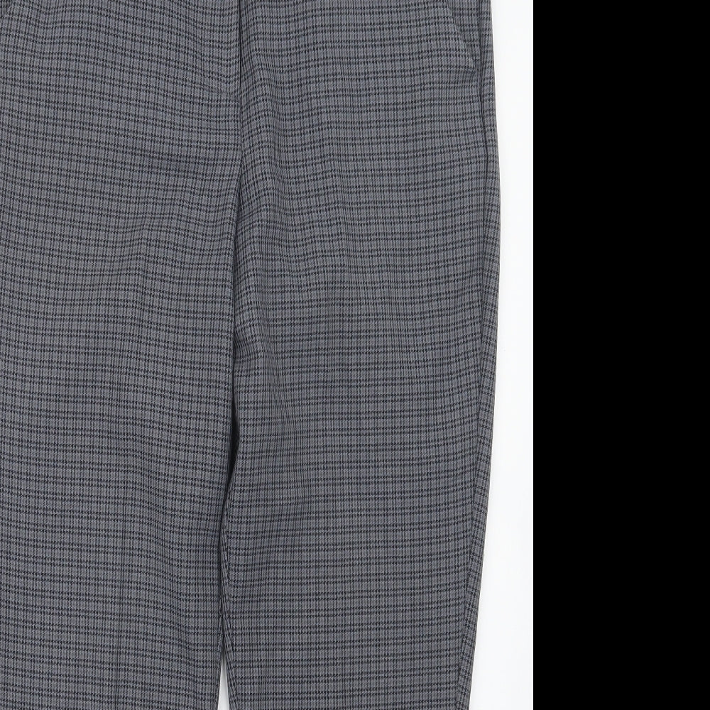 TU Womens Grey Houndstooth  Trousers  Size 12 L25 in