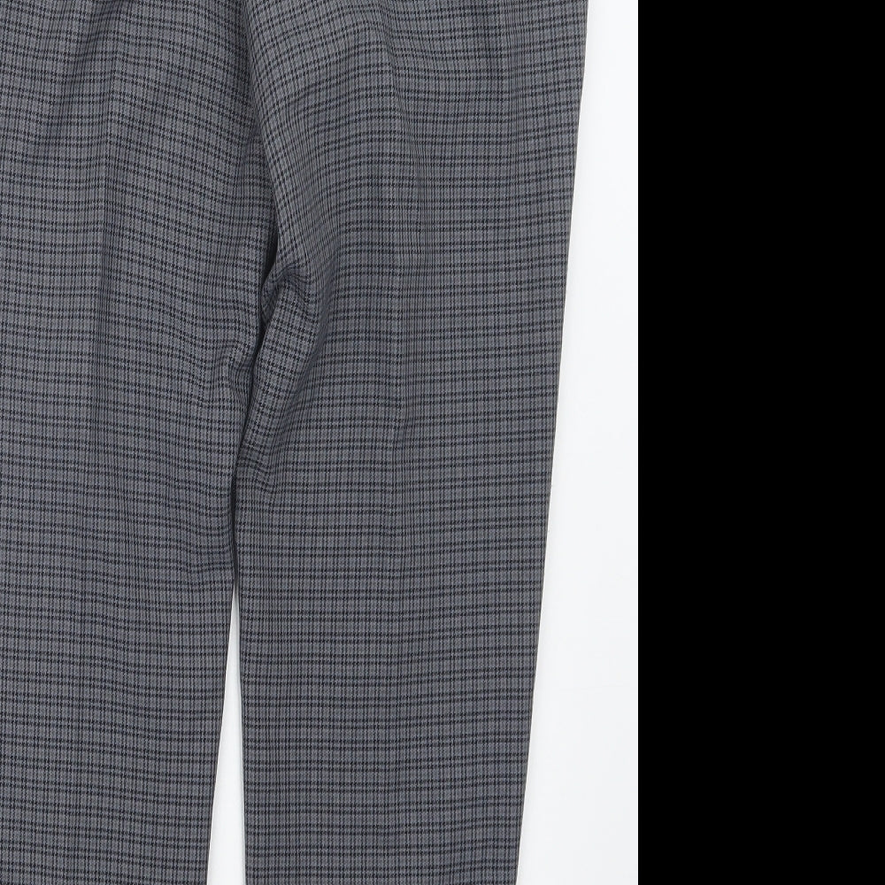 TU Womens Grey Houndstooth  Trousers  Size 12 L25 in