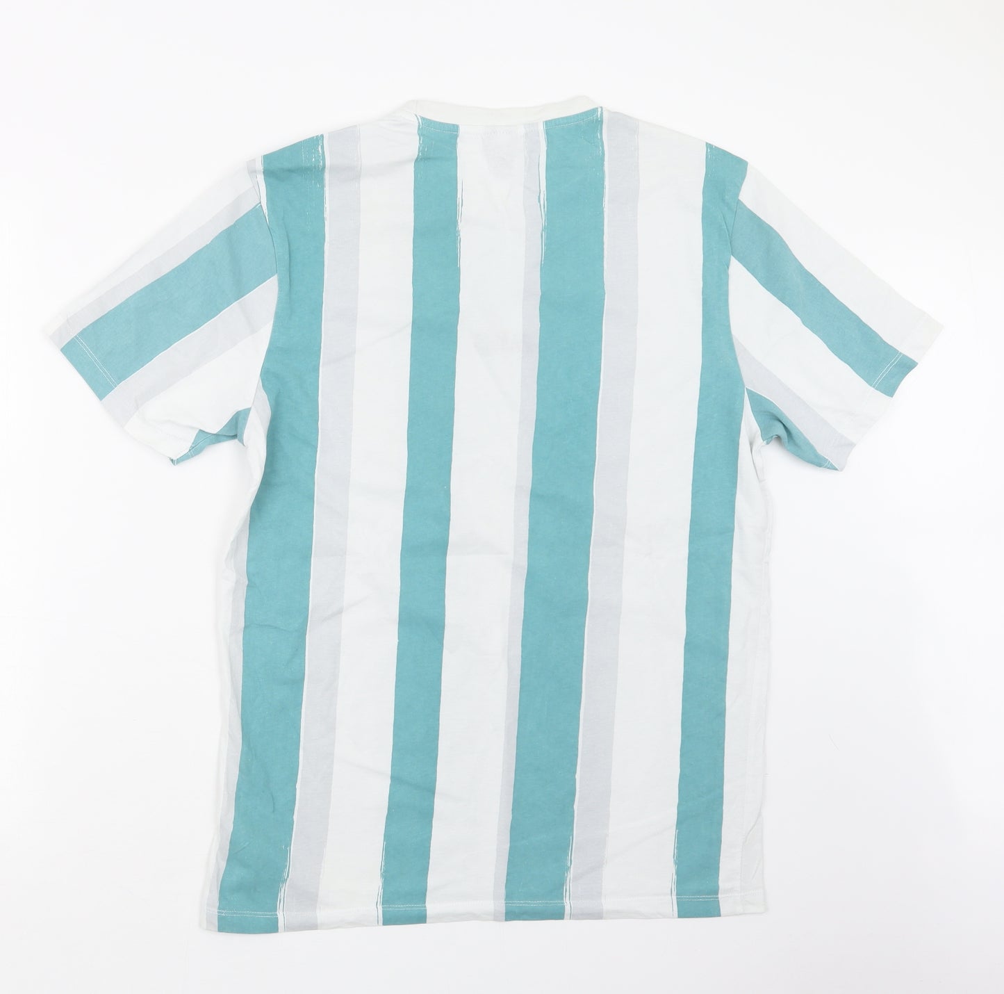 River Island Mens Blue Striped   T-Shirt Size L