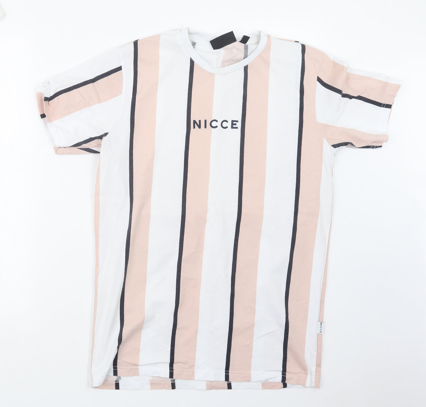 NICCE Mens Pink Striped   T-Shirt Size M