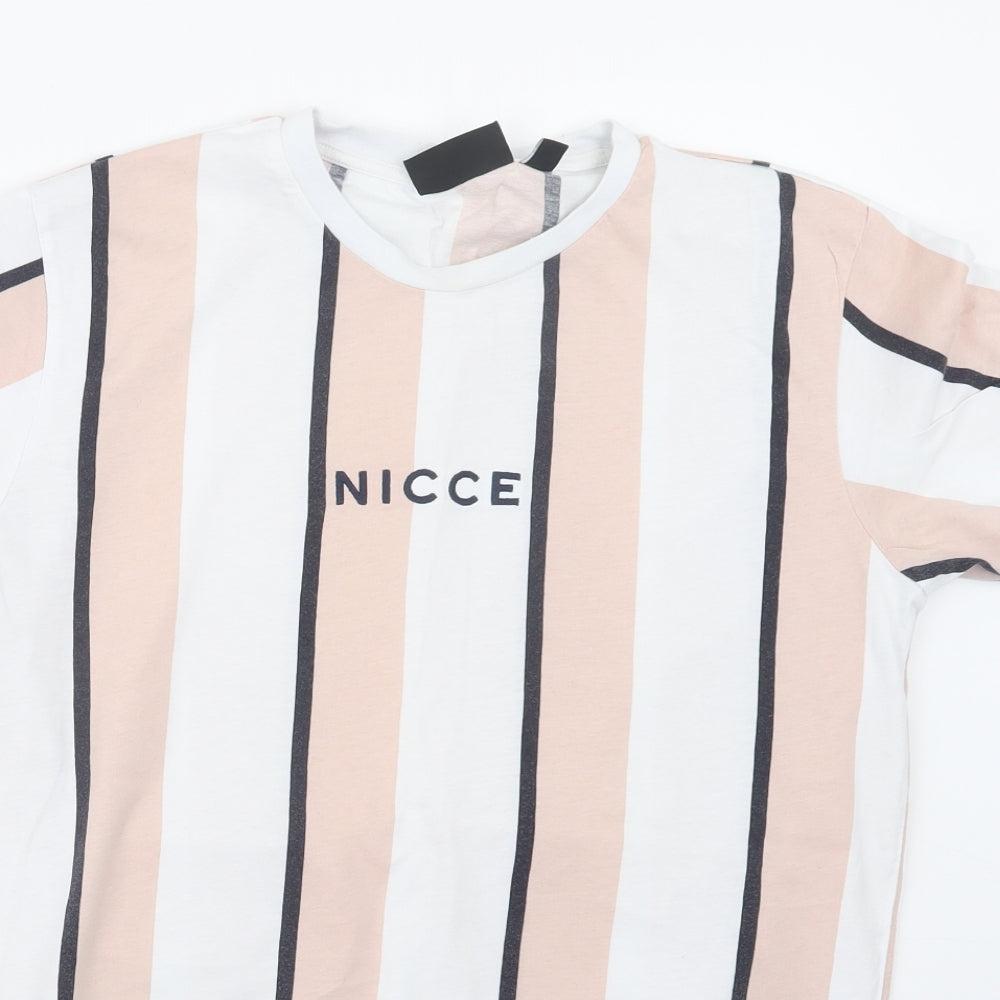 NICCE Mens Pink Striped   T-Shirt Size M