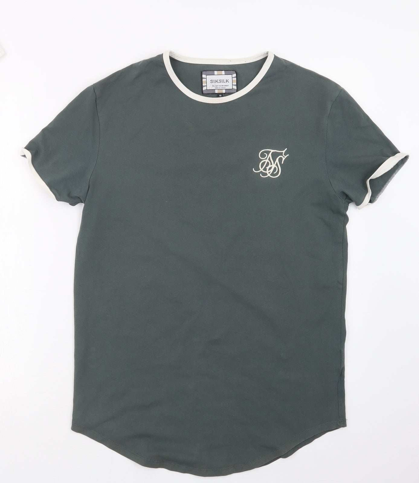 SikSilk Mens Green    T-Shirt Size M
