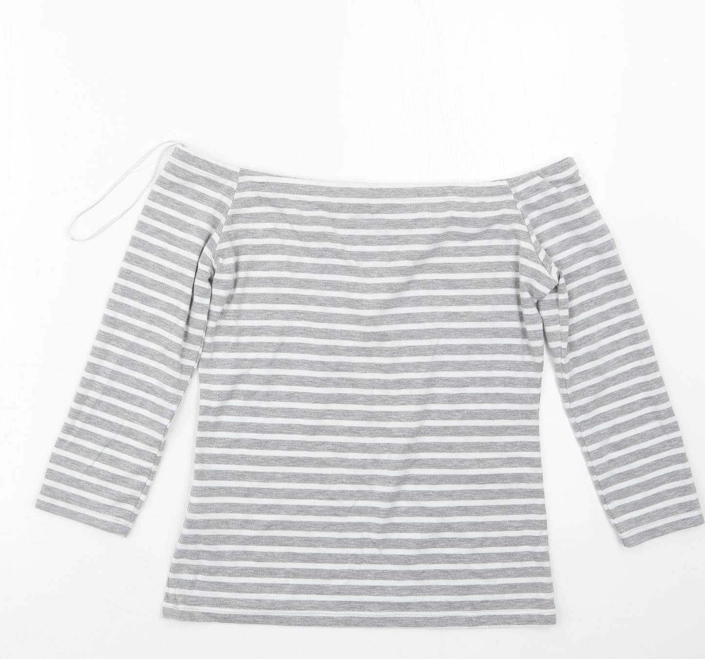 Superdry Womens Grey Striped  Basic T-Shirt Size S
