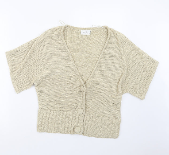 Wallis Womens Beige Knit Cardigan Jumper Size M