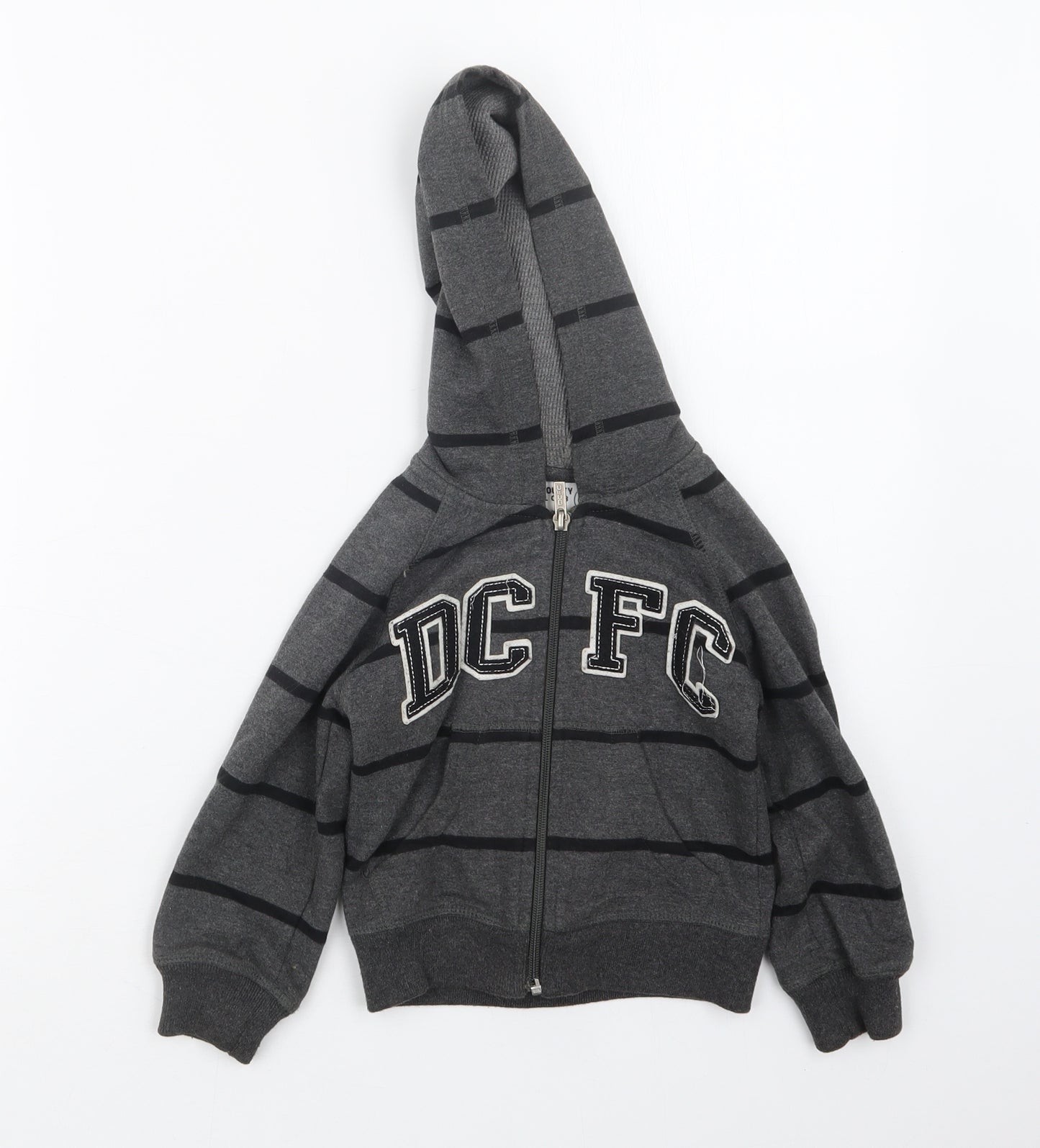 Derby County Football Club Boys Grey Striped  Full Zip Hoodie Size 2-3 Years  - Derby County Football Club