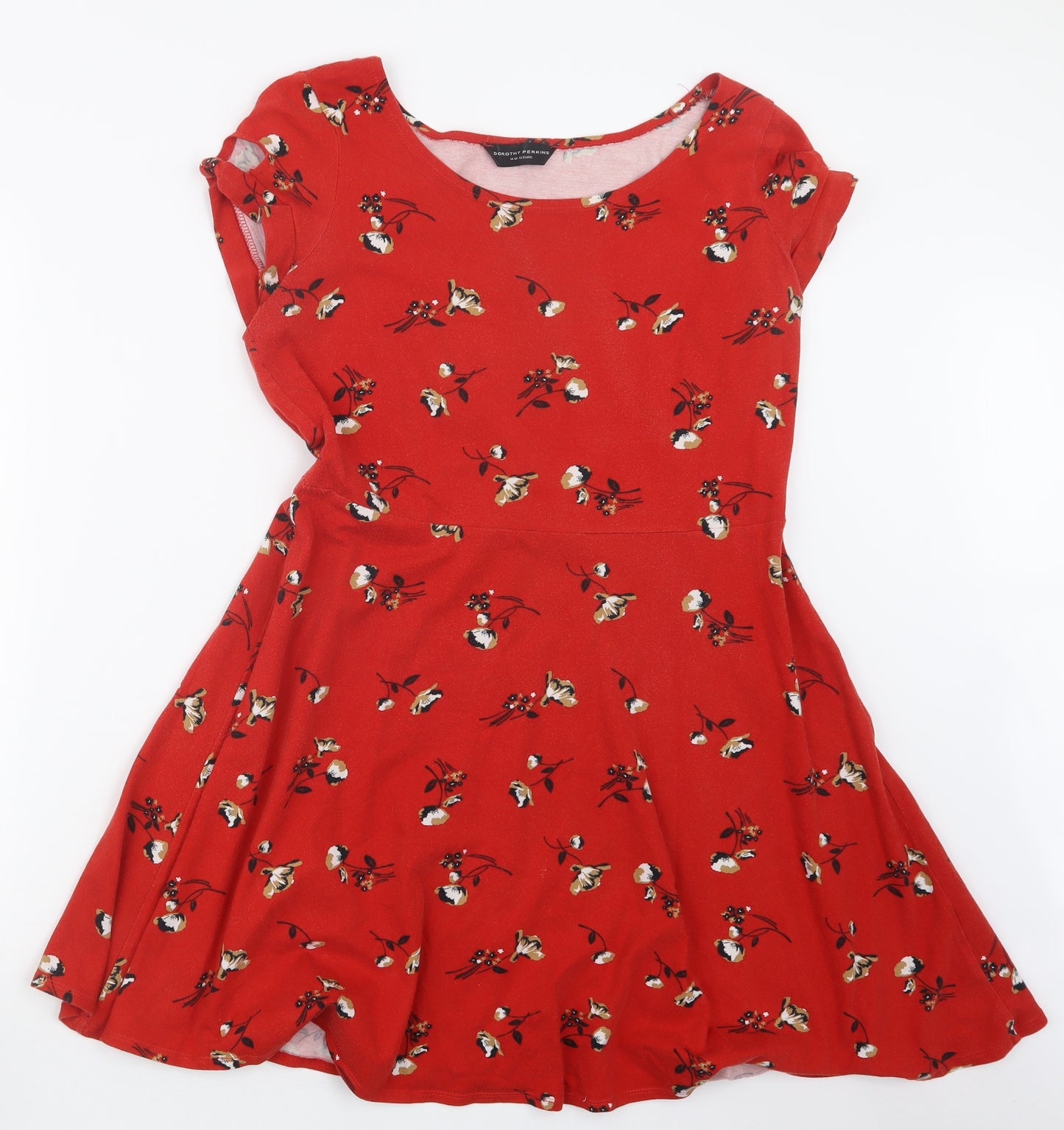 Dorothy Perkins Womens Red Floral  T-Shirt Dress  Size 14
