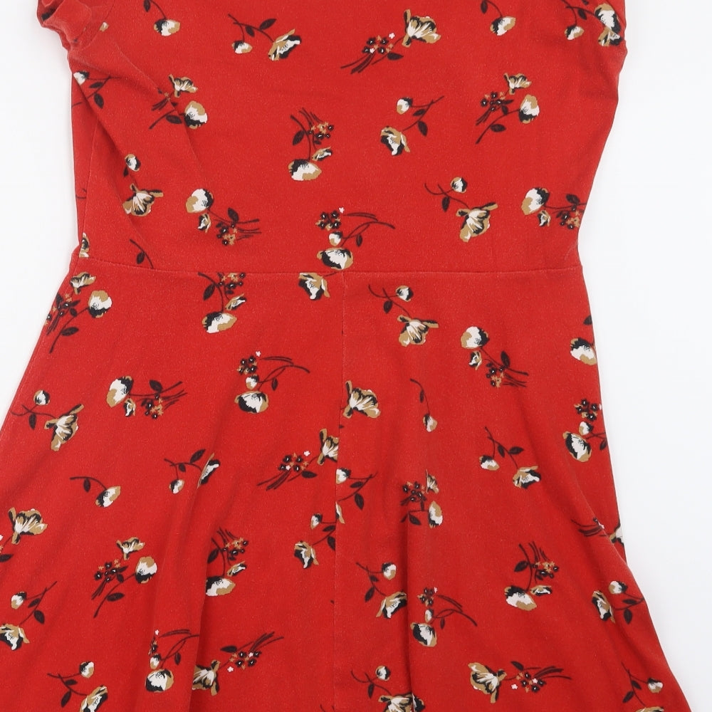 Dorothy Perkins Womens Red Floral  T-Shirt Dress  Size 14