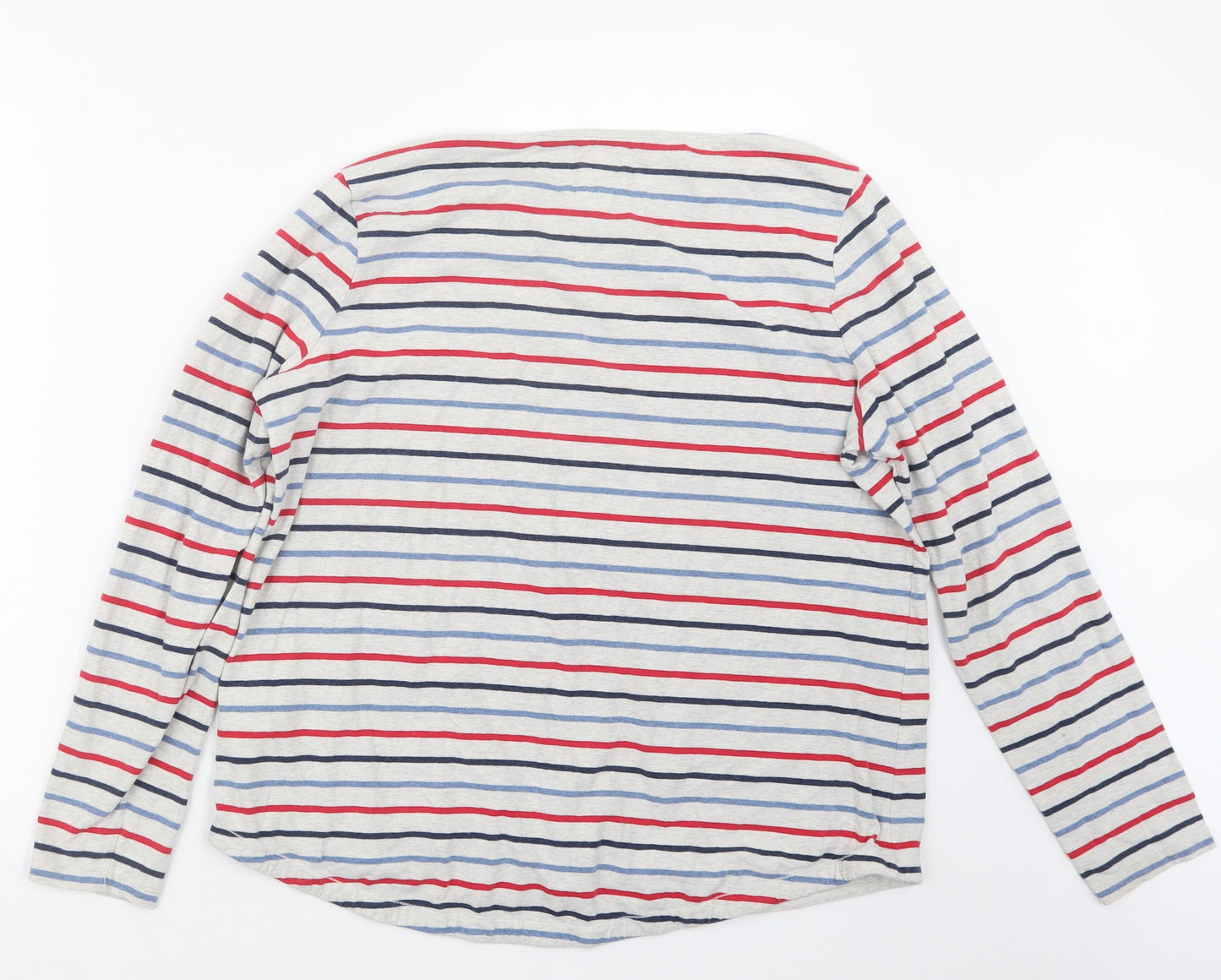Fat Face Womens Grey Striped  Basic T-Shirt Size 16