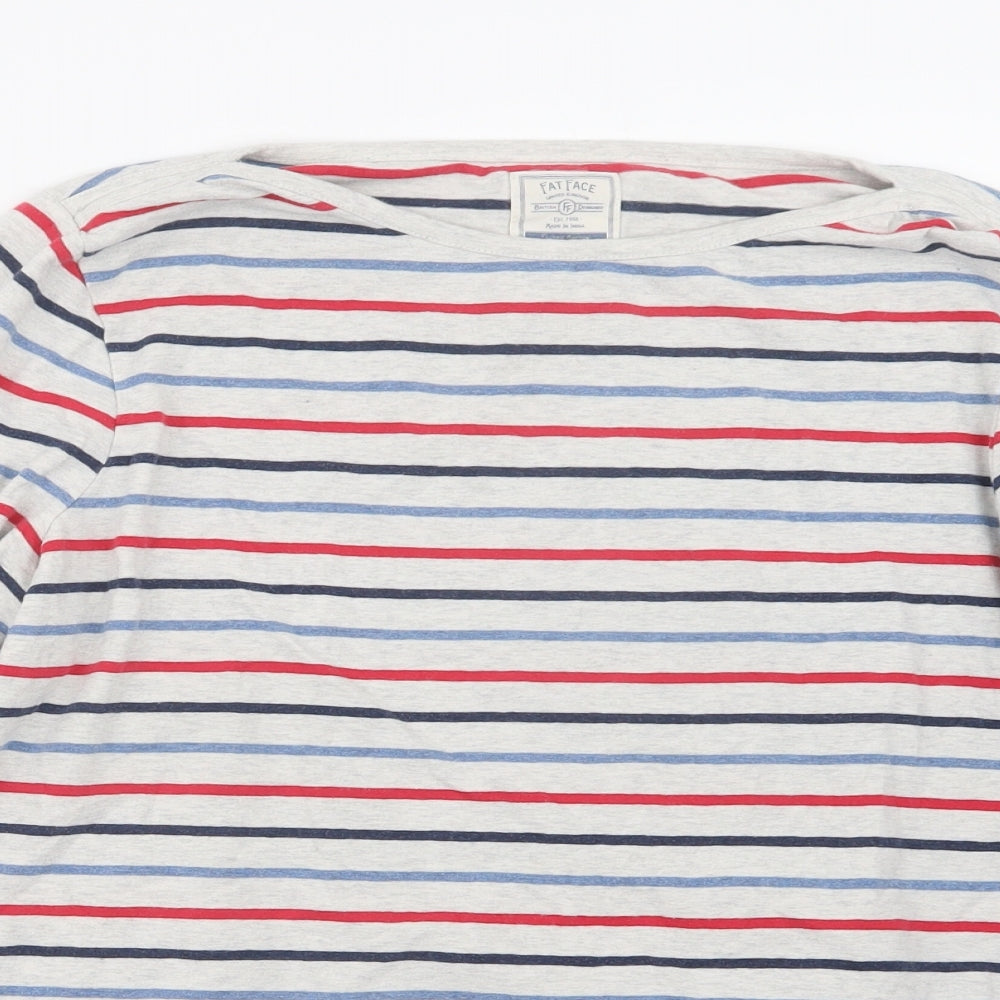 Fat Face Womens Grey Striped  Basic T-Shirt Size 16