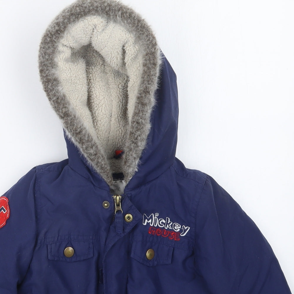 Mothercare Boys Blue   Jacket Coat Size 18-24 Months  - Mickey Mouse