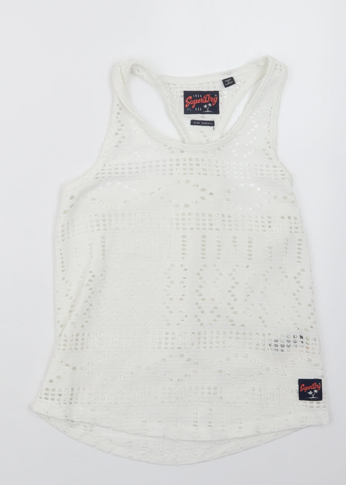Superdry Womens White  Knit Pullover Jumper Size XS