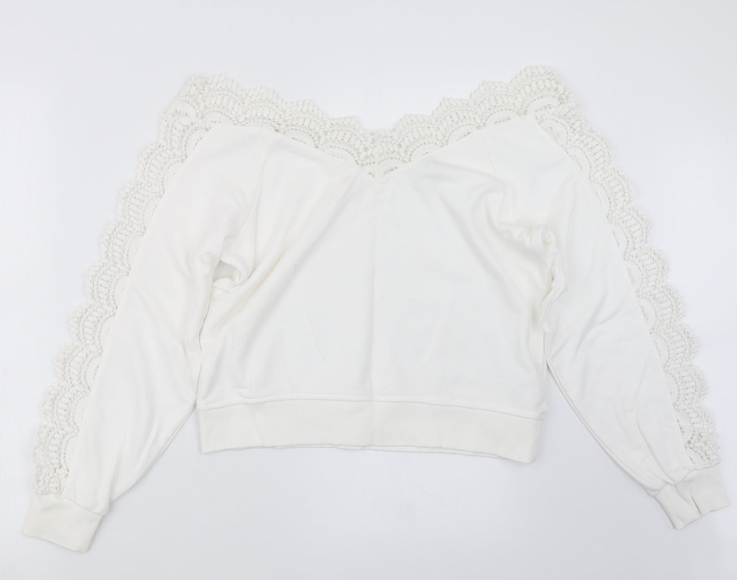 River Island Womens White  Knit Pullover Jumper Size S