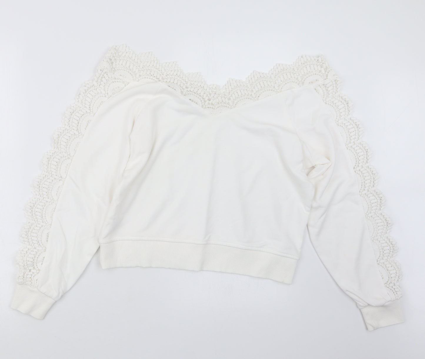 River Island Womens White  Knit Pullover Jumper Size S