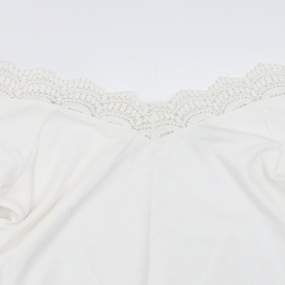 River Island Womens White  Knit Pullover Jumper Size S