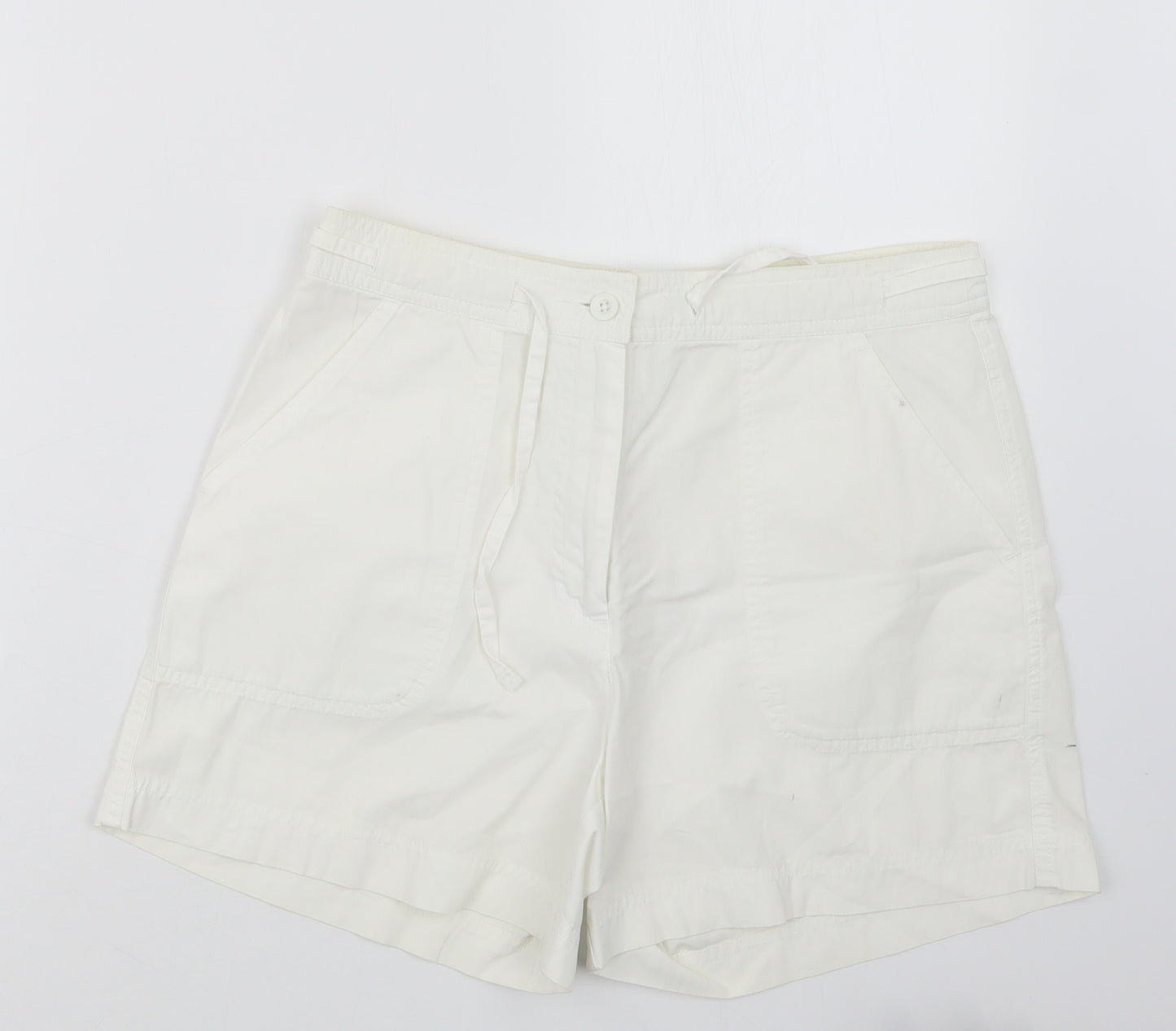 Marks and Spencer Womens White   Boyfriend Shorts Size 12
