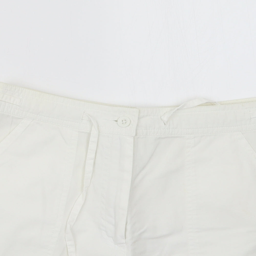 Marks and Spencer Womens White   Boyfriend Shorts Size 12