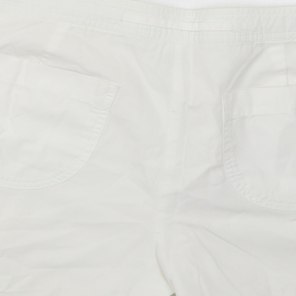 Marks and Spencer Womens White   Boyfriend Shorts Size 12