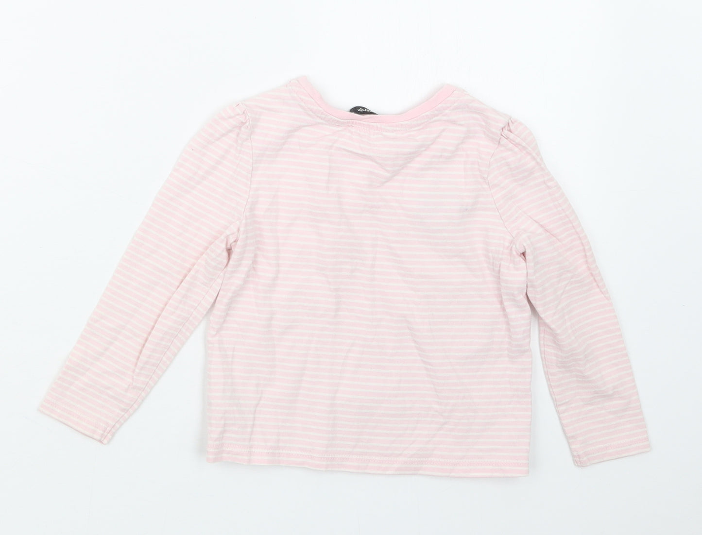 George Girls Pink Spotted  Basic T-Shirt Size 2-3 Years